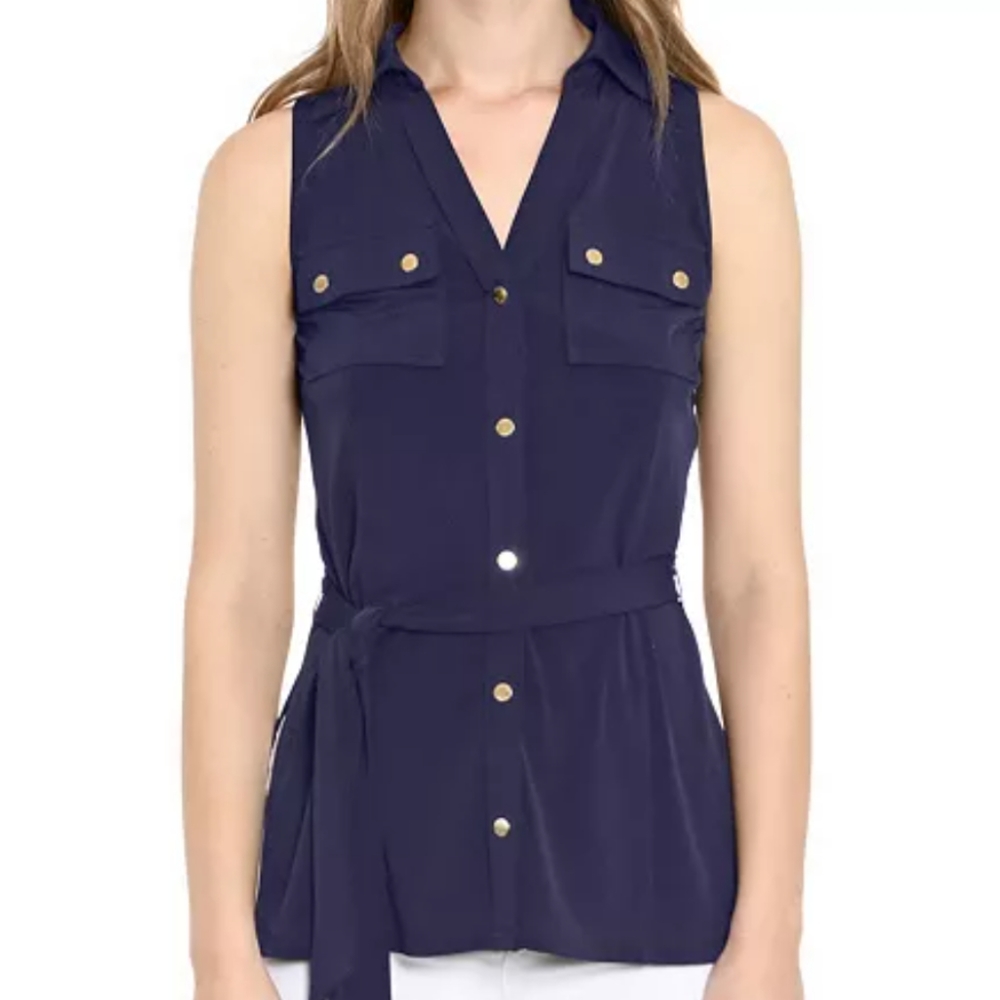 MICHAEL Michael Kors Navy Belted Tunic